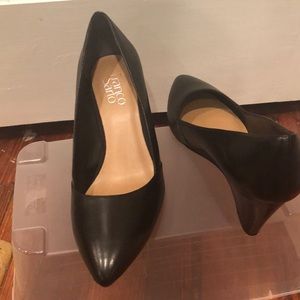 Franco Sarto Black Wedge pumps 8 wide